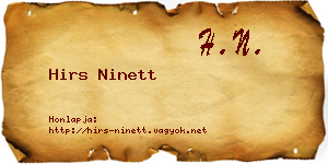 Hirs Ninett névjegykártya